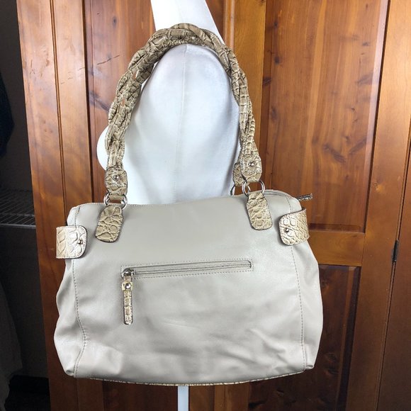 NEW - GENNA DEROSSI Vintage Snakeskin Trim Shoulder Bag Y2K Timeless - Picture 3 of 14